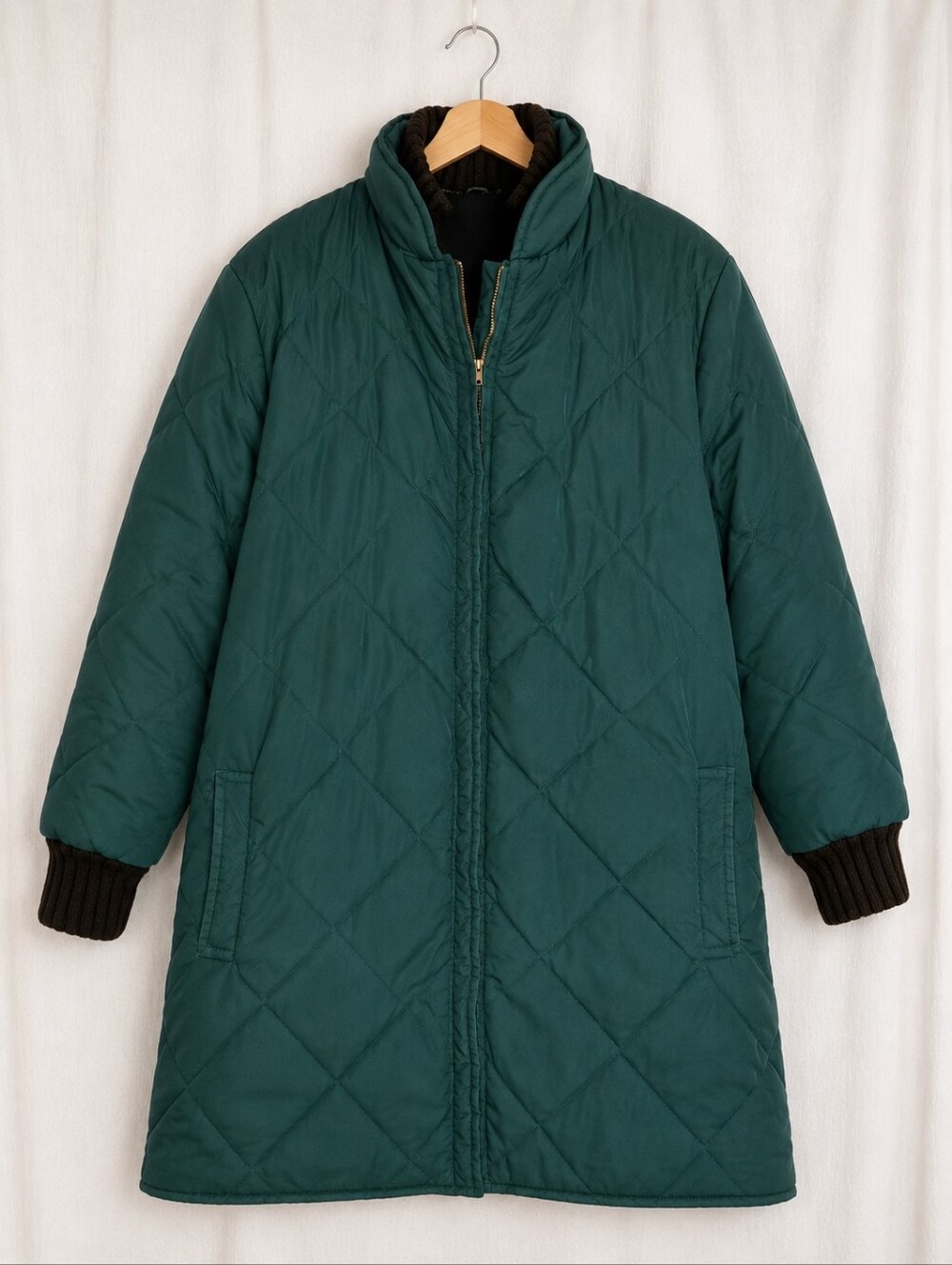 Vintage Sears Reversible Quilted Coat Green Brown Barn Utility Heritage Jacket